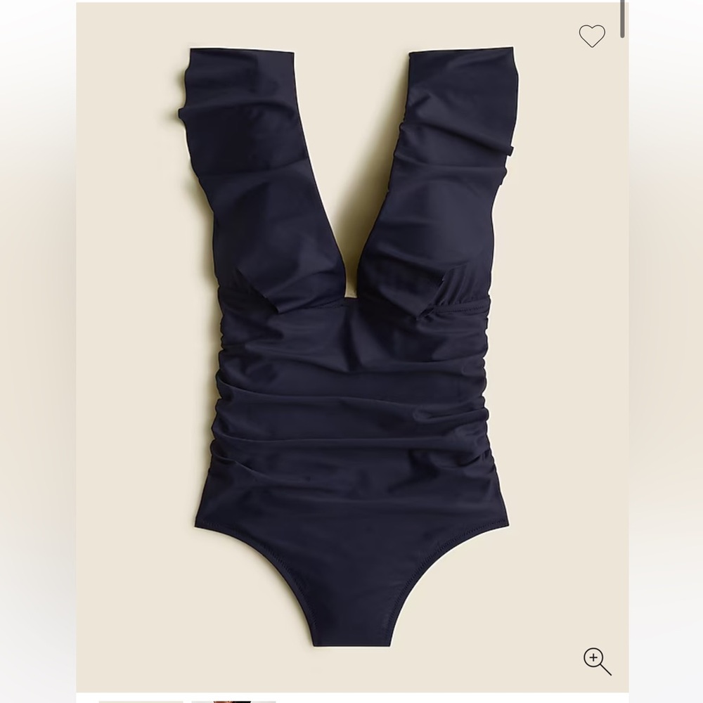 NWT J.Crew ruffle shoulder ruched one peice swimsuit